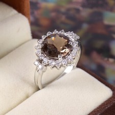 Bague quartz fumé - , pierre