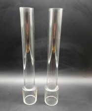 Cheminée lampe à pétrole en verre spécial, 24 cm , LOT de 2 Verre TBE