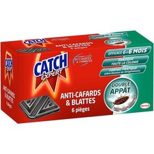 CATCH Boîte de 6 pièges Contaminateurs Anti–Cafards & Blattes