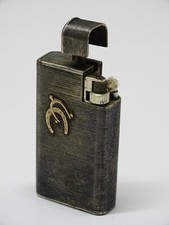 -RARE BRIQUET HERMES PARIS ARGENT MASSIF N 183 fer à cheval étrier OR COLLECTION