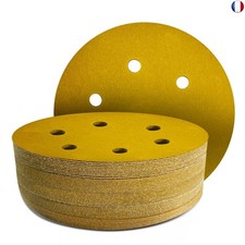 GZKTY Lot de 50 feuilles de papier abrasif rond 150 mm - Grain professionnel