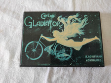 Vélo - Cycles Gladiator Petite affiche plastifiée sur bois 14,5 x 10 cm