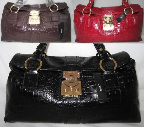 Dkny croco leather push - leather, lock