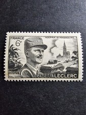 FRANCE TIMBRE LA MORT DU GÉNÉRAL LECLERC N°815 NEUF ** LUXE MNH 1948
