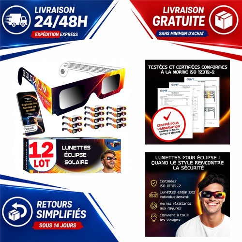 Lunettes éclipse solaire 2026