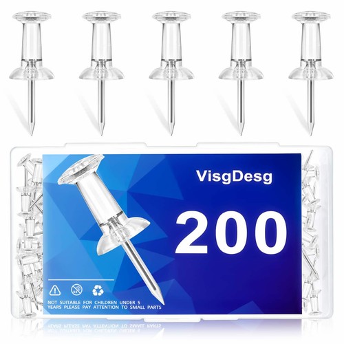 200 pcs clear - pins, steel