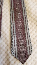 CRAVATE HOMME GRISE ET BORDEAUX VINTAGE  TERGAL