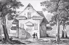 U.S.A. - PREMIER TEMPLE des QUAKERS à PHILADELPHIE au 18e - Gravure 19e siècle