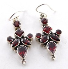 6.30 GM 925 Argent Sterling Grenat Naturel Coupe Pierre Précieuse D Taille 3.8cm