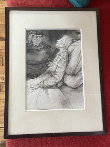Dessin encre au - et, lavis