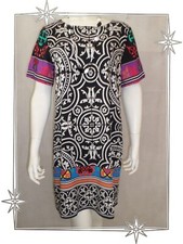 ♥ - Robe Fantaisie Légère Noire Blanche  61V28A0 Gironel Desigual  Taille 42
