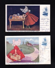SUNBONNET LOT 2 POSTCARDS 1905/07 - HOME FROM MARKET - THE MAJESTIC RANGE - 13