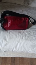sac à main cuir vintage Kenzo rouge et noir