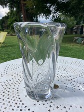 Grand vase en cristal signé Daum 1960