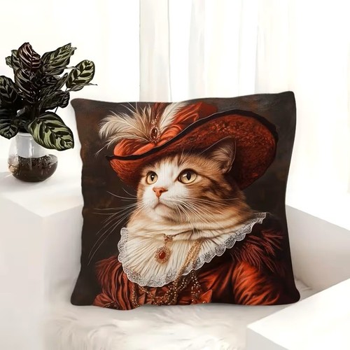 Housse coussin chatte - housse, de
