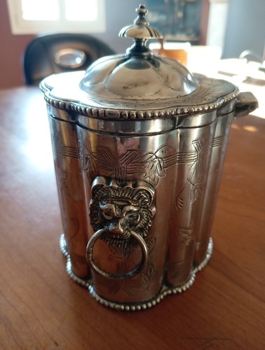 Pot biscuit ancien argent - à,