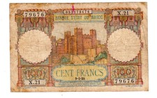 Banque ETAT de Maroc MOROCCO Billet 100 FRANCS 9/1/1950 P45 VF BON ETAT