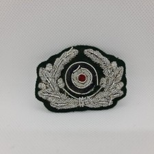 Feuille de chêne et cocarde brodée pour Schirmmütze d'officier - WW2