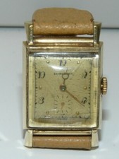 -MONTRE BRACELET MECANIQUE LONGINES WITTNAUER MOUVEMENT SUISSE OR 14 CARATS 1950