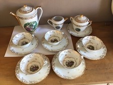 SERVICE A CAFE PORCELAINE DE LIMOGES - ROMANTIQUE DORURES