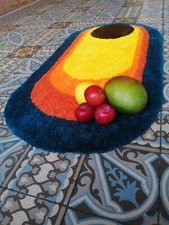 Tapis salon fourrure moelleux carpet fait mains artisanat couleur tufting déco