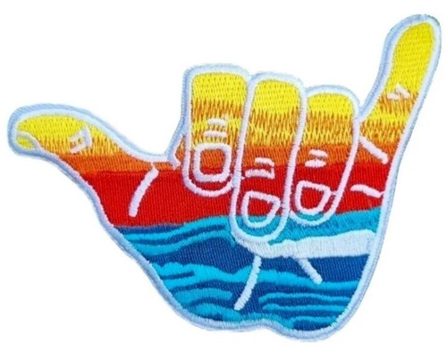 Shaka hand surf patch - shaka, iron-on