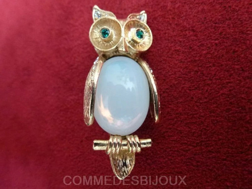 Broche vintage hibou owl duc - vintage,