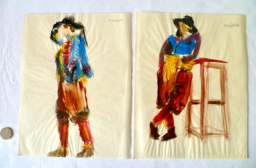 études la gouache - À,