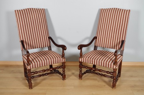 Paire fauteuils louis xiii - paire,