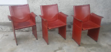 3 Fauteuils design TITO AGNOLI Matteo grassi cuir leather