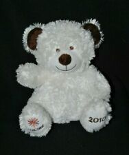 Peluche NOCIBE 2010 doudou ours Blanc Brun Marron 25 cm assis Nocibé NEUF