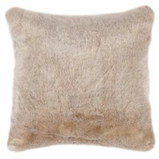 Pad Coussin Champagne en Fourrure Nature Housse de 48x48 Taie D'Oreiller