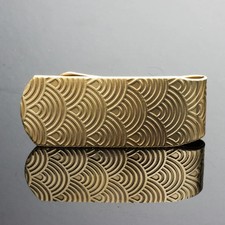 Art déco émaillé or jaune 18 carats au-dessus superbe ferme-soldi pour unisex...