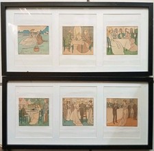 Ensemble 6 Pochoirs Estampe Bernard Boutet De Monvel Illustrateur Devambez 