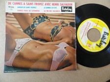 DISQUE 45 TOURS DE HENRI SALVADOR " DE CANNES A SAINT- TROPEZ "