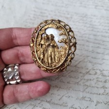 Broche XIXè Nacre Pomponne