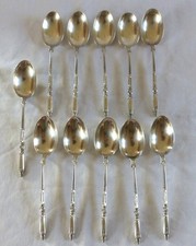 11 Cuillères à Café Manche à la Russe Métal Argenté 12 grs,Poinçon d'orfèvre