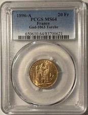 20 Francs Génie 1896 A Torche