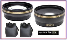 2Pc Lens Kit Pro HD Wide Angle & Telephoto Lens Set for Panasonic Lumix DMC-G3