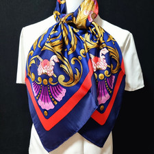 RARE VINTAGE HERMES Foulard en soie "Cheval Turc" Carre 90 Duty-free US