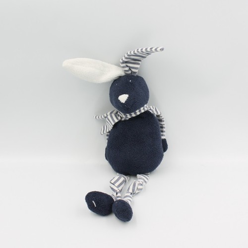 Doudou lapin bleu marine - , rayé