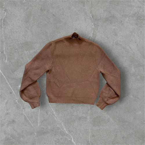 Pull col roulé marron - , clair