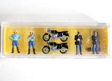 PREISER HO FIGURINE PERSONNAGE FORCE DE ORDRE POLICIER GENDARME BRIGADIER MOTARD