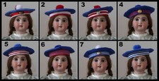 Chapeau béret poupée Jumeau SFBJ Kestner Halbig Kammer Heubach hat antique doll