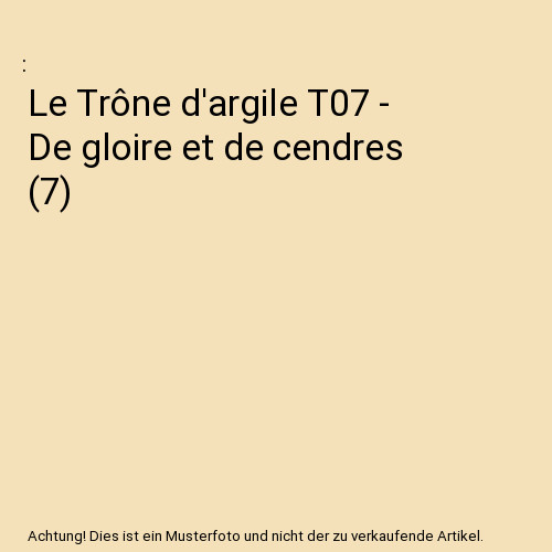 Trône argile t07 de - trône, d'argile