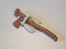 PLAYMOBIL (E128) INDIENS - Tomahawk Hache Marron Clair avec Plumes
