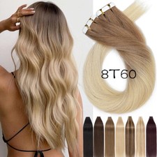 10-40 BANDES EXTENSIONS DE CHEVEUX TAPE IN BANDE ADHESIVE NATURELS HUMAIN REMY H