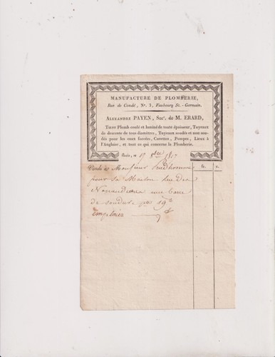 Octobre 1817 facture - 17, 1817.