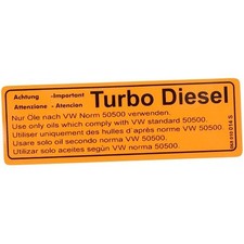 Adhesivo informativo Turbo-Diesel para VOLKSWAGEN Transporter T25 (05/1979-07...