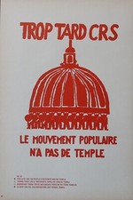 Affiche mai 68 TROP TARD CRS /